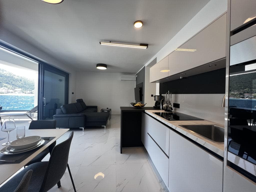 Elegant apartment living room with sea views